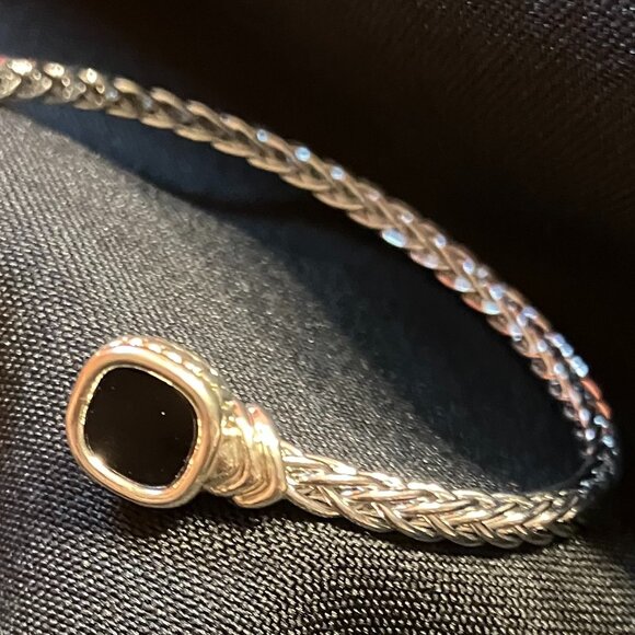 Stella Rose Silver Bracelet with Onyx (Fine Silver Plated) - Picture 3 of 6